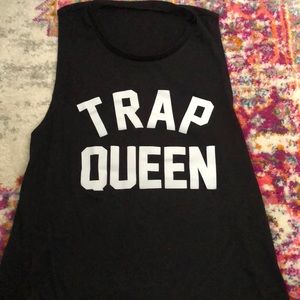 Private Party Trap Queen Black muscle t size S